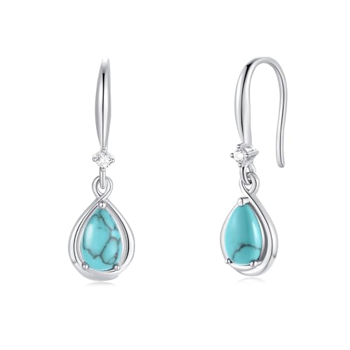 FANCIME Türkis Ohrringe 925 Sterling Silber Infinity Träne Türkis Zirkonia Anhänger Hängend Ohrringe Boho Schmuck Geschenke für Damen Mädchen Frauen FANCIME Türkis Ohrringe 925 Sterling Silber Infinity Träne Türkis Zirkonia Anhänger Hängend Ohrringe Boho Schmuck Geschenke für Damen Mädchen Frauen von FANCIME