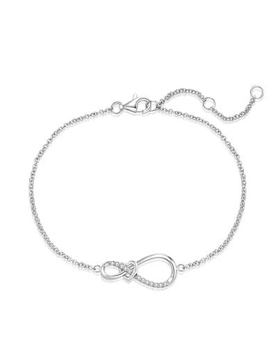 FANCIME Unendliche Liebe Armband für Frauen 925 Sterling Silber Weißgold plattiert Zierlicher Simulierter Diamant Infinity Symbol Jahrestag Geburtstag Schmuck Geschenke für Frauen Mutter Damen von FANCIME
