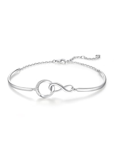FANCIME Zeitlose Liebes Armreif Armbänder für Damen 925 Sterling Silber Weißgold plattiert Zierlicher Simulierter Diamant Unendlichkeitssymbol Jahrestag Geburtstag Schmuck Geschenke für Frauen Mama FANCIME Zeitlose Liebes Armreif Armbänder für Damen 925 Sterling Silber Weißgold plattiert Zierlicher Simulierter Diamant Unendlichkeitssymbol Jahrestag Geburtstag Schmuck Geschenke für Frauen Mama von FANCIME