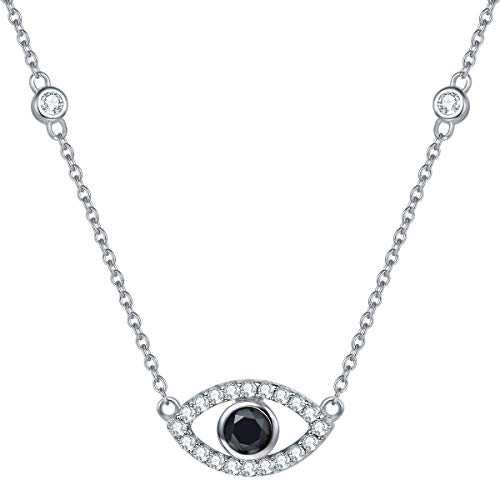 FANCIME Nazar Auge Kette Türkisches Böse Auge Nazar Boncuk Evil Eye Anhänger aus 925 Sterling Silber Halskette Schmuck für Damen Mädchen - Kettenlänge: 40+5 cm von FANCIME