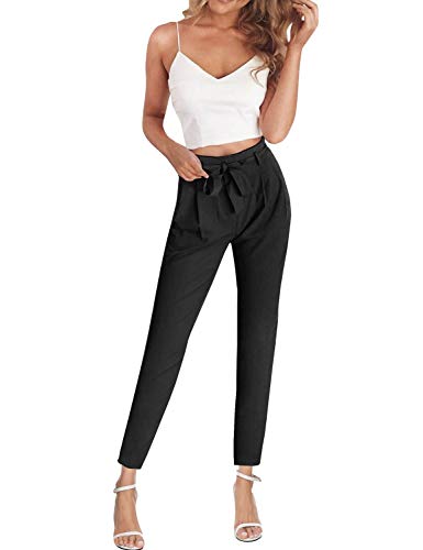 FANCYINN Jumpsuit Zweiteiler Damen 2 Teiler Crop Top und Hose Elegant Party Sommer Outfits,L,Schwarz von FANCYINN