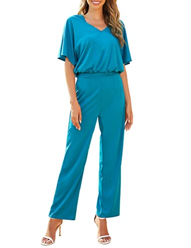 FANCYINN Damen Overall Elegant Jumpsuit Elastische Taille Dehnbarer Langer Strampler von FANCYINN