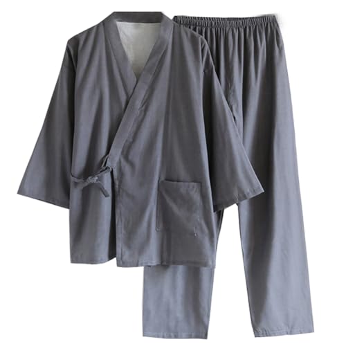 FANCYPUMPKIN Herren-Morgenmantel, Kimono-Pyjama-Anzug im japanischen Stil – [Größe L-A10] von FANCYPUMPKIN