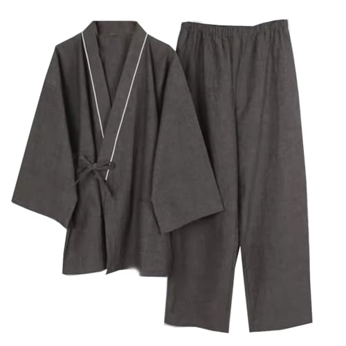 FANCYPUMPKIN Herren-Morgenmantel, Kimono-Pyjama-Anzug im japanischen Stil – [Größe XL-A1] von FANCYPUMPKIN