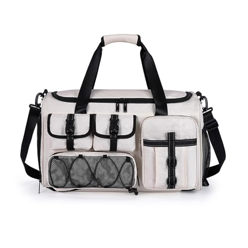 FANDARE 3 IN 1 Sporttasche Reisetasche Rucksack Herren Damen Weekender mit Schuhfach & Trocken- und Nasstrennung Handgepäck Doktortasche Fitnesstasche Trainingstasche Badetasche Reisetasche Weiß von FANDARE