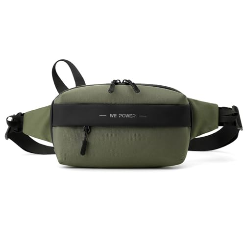 FANDARE 4 in 1 Herren Gürteltasche Umhängetasche Brusttasche mit Reflektorstreifen Herrenhandtasche Crossbody Bag Schultertasche für Herren Shoulder Bag für Reise Crossbody Pack Wasserdicht Grün von FANDARE