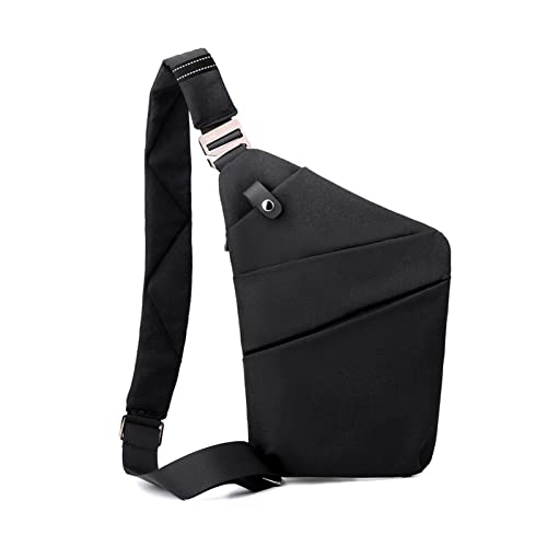 FANDARE Anti-Diebstahl Brusttasche Herren Sling Crossbody Pack Umhängetaschen Schultertasche Bauchtasche Crossover Rucksack Daypacks für Männer Outdoor Reisen Camping WanderrucksäckeSchwarz von FANDARE