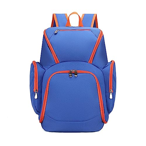 FANDARE Basketball Rucksack Fußballtasche Schulrucksack Turnbeutel Daypack Schulrucksack Schulranzen für Volleyball, Basketball, Stadion und Strand Sportbeutel Blau-Orange von FANDARE