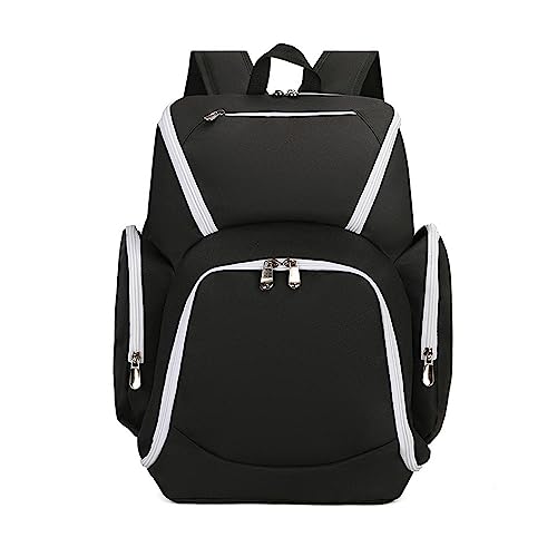 FANDARE Basketball Rucksack Fußballtasche Schulrucksack Turnbeutel Daypack Schulrucksack Schulranzen für Volleyball, Basketball, Stadion und Strand Sportbeutel Schwarz-Weiss von FANDARE