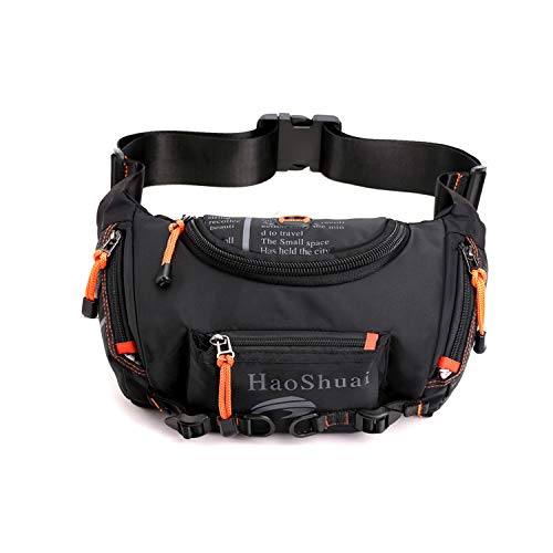 FANDARE Beiläufig Brusttasche Sling Bag Outdoorsport Bauchtasche Schultertasche Herren Grosse Kapazität Crossover Bag Umhängetasche für Schule Wandern Radfahren Bergsteigen Reisen Nylon Schwarz von FANDARE