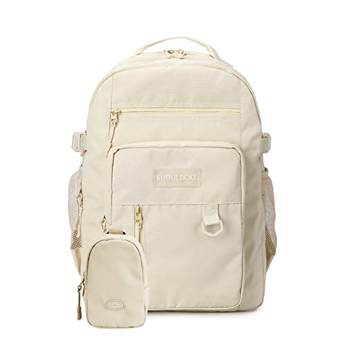 FANDARE Beiläufig Rucksack Schulrucksack Schulranzen Daypacks mit 15.6 Zoll Laptopfach Schultaschen mit Handytasche Mädchen Junge Kinderrucksack für Universität Reisen Freizeit Khaki a von FANDARE