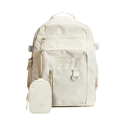 FANDARE Beiläufig Rucksack Schulrucksack Schulranzen Daypacks mit 15.6 Zoll Laptopfach Schultaschen mit Handytasche Mädchen Junge Kinderrucksack für Universität Reisen Freizeit Weiß von FANDARE