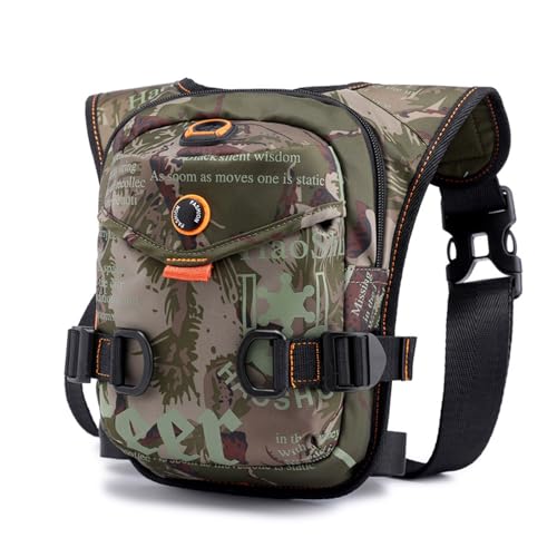 FANDARE Beintasche für Herren Damen Militär Beintasche Bauchtasche Hüfttasche Brusttasche Gürteltasche Sling Bag Umhängetaschen Schultertasche für Outdoor Reisen Crossover Daypacks Camo von FANDARE