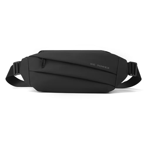 FANDARE Brusttasche Herren Bauchtasche Schultertasche Crossbody Sling Bag Gürteltasche Umhängetaschen Verstellbare Schultergurte für Damen Outdoor Wandern Reisen Crossover Daypacks Nylon Schwarz von FANDARE