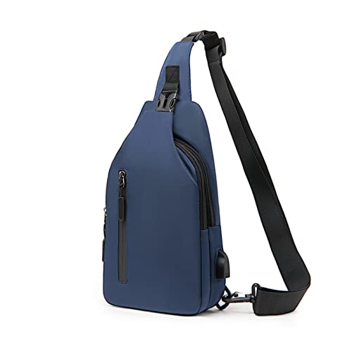 FANDARE Brusttasche Herren Sling Bag mit USB-Ladeanschluss Umhängetaschen Crossover Rucksack Schultertasche Bauchtasche Daypacks für Männer Outdoor Reisen Camping Wanderrucksäcke Crossbody Pack Blau von FANDARE