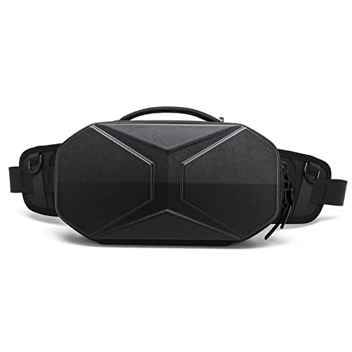 FANDARE Brusttasche Sling Bag Bauchtasche Herren Gürteltasche Geschäft Schultertasche mit USB-Ladeanschluss Wasserdicht Crossbody Bag Umhängetasche für Reisen Wandern Sling Daypacks Schwarz von FANDARE