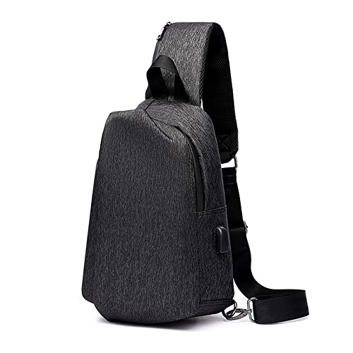 FANDARE Brusttasche Umhängetasche mit USB Business Sling Daypacks Sling Chest Bag Herren Schultertasche für Outdoor Sport Wandern Radfahren Reisen Wasserdicht Nylon Schwarz von FANDARE