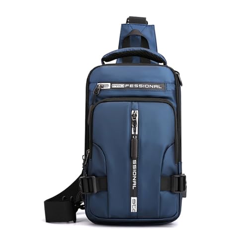FANDARE Brusttasche für Herren Schultertasche Crossbody Bag mit USB-Ladenanschluss Sling Bag Umhängetaschen Verstellbare Schultergurte für Outdoor Radfahren Reisen Crossover Daypacks Nylon Dunkelblau von FANDARE