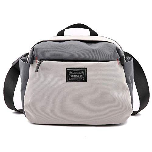 FANDARE Casual Herren/Damen Umhängetasche Business Commuter Handtasche Outdoor Reisen Große Kapazität Gürteltasche Wasserdicht Polyester Weiß Grau von FANDARE