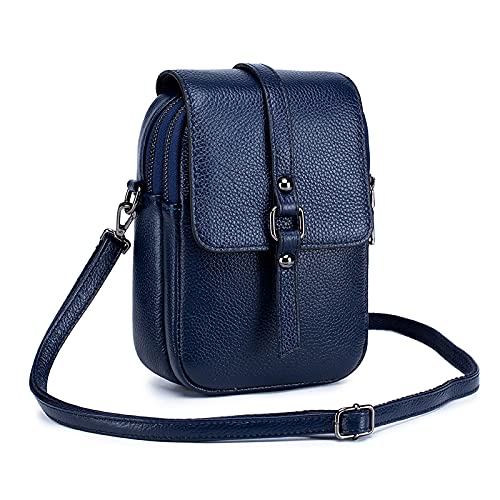 FANDARE Crossbody Tasche Damen Handy Umhängetasche Handtaschen Leder Schultertasche Frauen Handytasche zum Umhängen Schultertasche Portemonnaie Geldbörse Blau von FANDARE