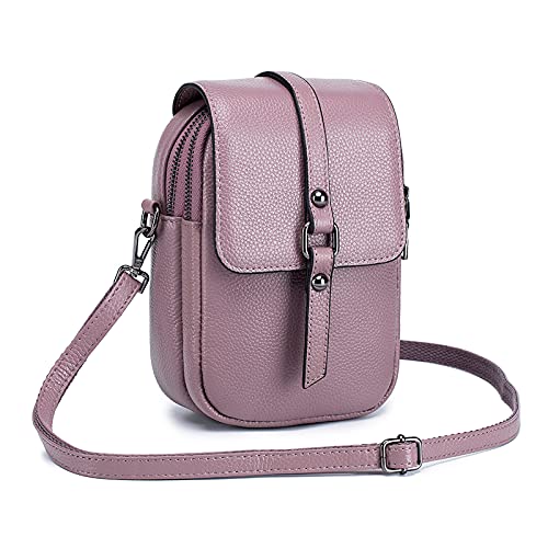 FANDARE Crossbody Tasche Damen Handy Umhängetasche Handtaschen Leder Schultertasche Frauen Handytasche zum Umhängen Schultertasche Portemonnaie Geldbörse Lila von FANDARE