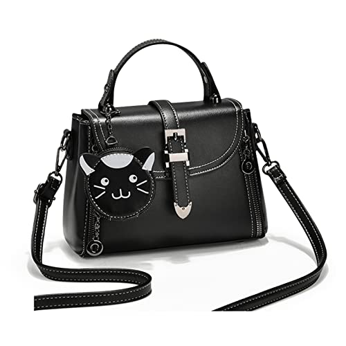 FANDARE Damen Handtasche PU-Leder Umhängetasche Schultertasche Wasserdicht Tote Beutel Henkeltaschen für Reisen Einkaufen Arbeiten Schwarz von FANDARE