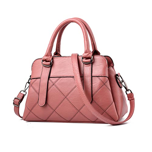 FANDARE Damen Handtasche Umhängetasche Frauen Schulterbeutel Shopper Tote Reise Henkeltasche Abendtasche Citytasche für Mädchen Alltag Büro Schule Ausflug Shopper Wasserdicht PU Leder Rosa von FANDARE