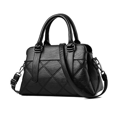 FANDARE Damen Handtasche Umhängetasche Frauen Schulterbeutel Shopper Tote Reise Henkeltasche Abendtasche Citytasche für Mädchen Alltag Büro Schule Ausflug Shopper Wasserdicht PU Leder Schwarz von FANDARE