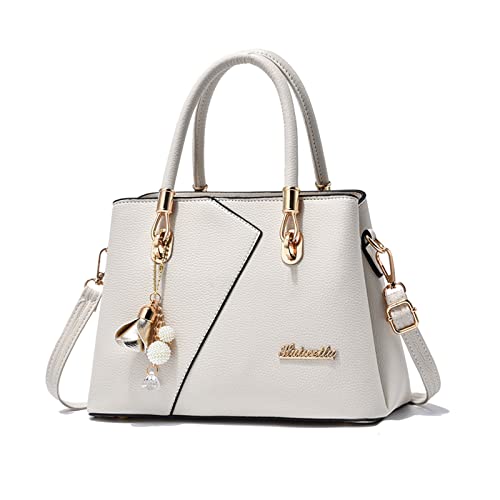 FANDARE Damen-Henkeltaschen Mehrfachtasche Handtasche PU-Leder Umhängetaschen Schultertaschen Wasserdicht Messenger-Tasche für Reisen Einkaufen Arbeiten Beige von FANDARE