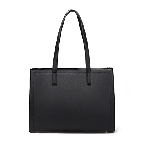 FANDARE Damen Laptoptasche Wasserdicht Aktentasche Groß Handtasche Tote Beutel PU-Leder Umhängetaschen Schultertasche für Reisen Einkaufen Arbeiten Business Schwarz von FANDARE