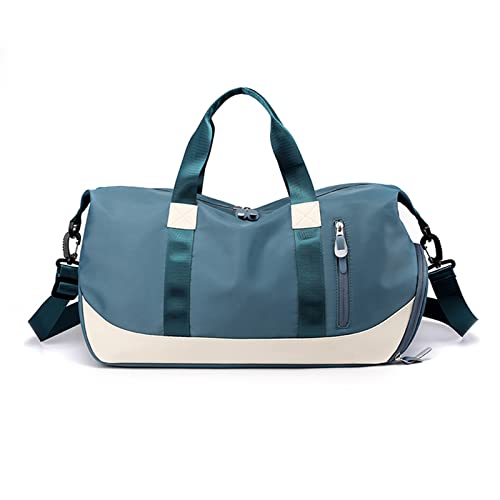 FANDARE Damen Reisetaschen Duffle Bag Nylon Sporttasche Faltbare Sporttasche Weekender Übernachtung Tasche Wasserdicht Handtasche Groß Kapazität Reisetasche für Sport Fitnessstudio Reisen Blau von FANDARE