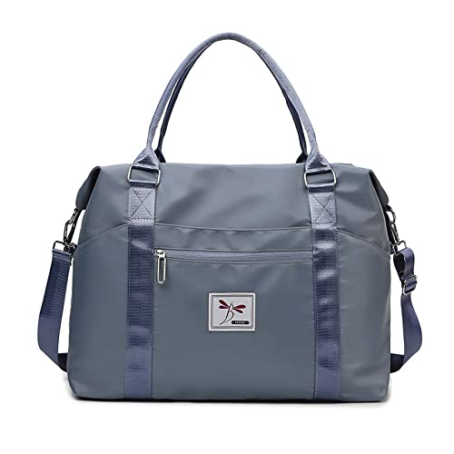 FANDARE Damen Reisetaschen Klassische Sporttaschen Herren Handgepäck Weekender Umhängetasche Übernachtung Kliniktasche Schwimmtasche Trainingstasche Handtasche für Reise Gym Flugzeug Blau von FANDARE