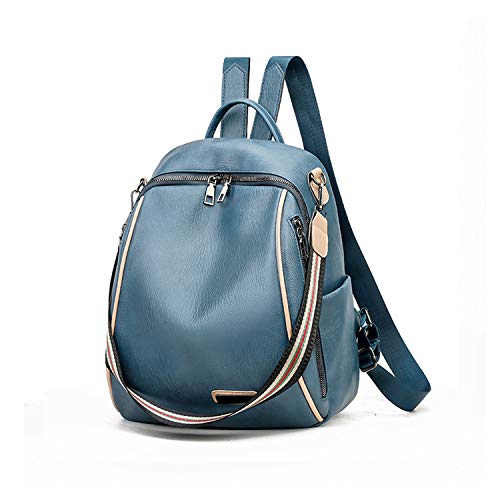 FANDARE Damen Rucksack Mädchen Schultasche Wasserdicht Schultertasche Handtasche Schulrucksack Casual Daypacks Reise Campus Sport Schulranzen 3 in 1 Rucksäcke Dauerhaft PU Blau von FANDARE