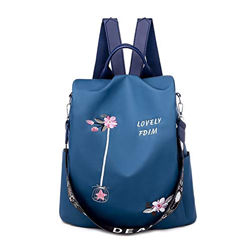 FANDARE Damen Rucksack Mädchen Umhängetasche Handtasche Frauen Schultertasche Schultasche Anti-Diebstahl Schulrucksack passen Reise Campus Schulranzen Rucksäcke Wasserdicht Polyester Blau von FANDARE