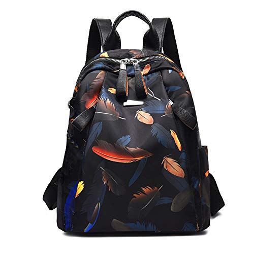 FANDARE Damen Rucksack Mode Daypack mit Kopfhörerloch Mädchen Schultasche Rucksäcke Arbeit Dating Universität Einkaufen Backpack Dauerhaft Nylon Schwarz C von FANDARE