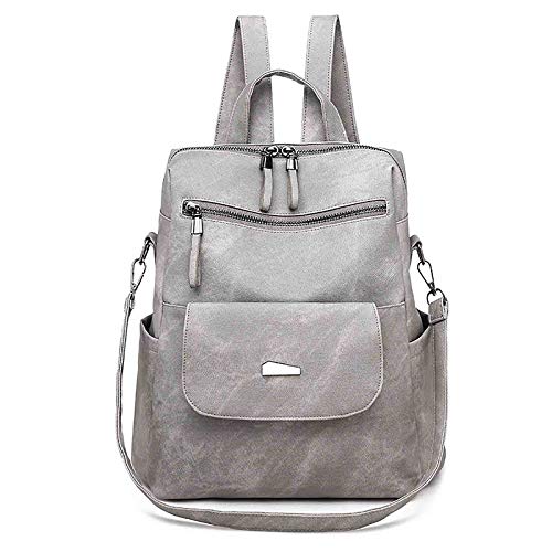 FANDARE Damen Rucksack Schultasche Wasserdicht Handtasche Frauen Umhängetasche Pendler Schulrucksack Mädchen Daypacks für Reise Campus Party Schulranzen Multifunktion Reiserucksack Grau von FANDARE