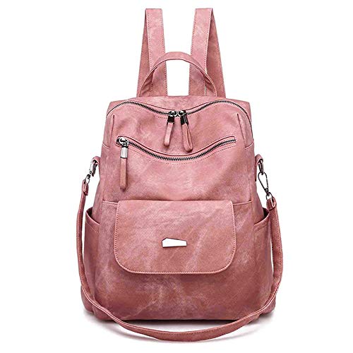 FANDARE Damen Rucksack Schultasche Wasserdicht Handtasche Frauen Umhängetasche Pendler Schulrucksack Mädchen Daypacks für Reise Campus Party Schulranzen Multifunktion Reiserucksack Rosa von FANDARE