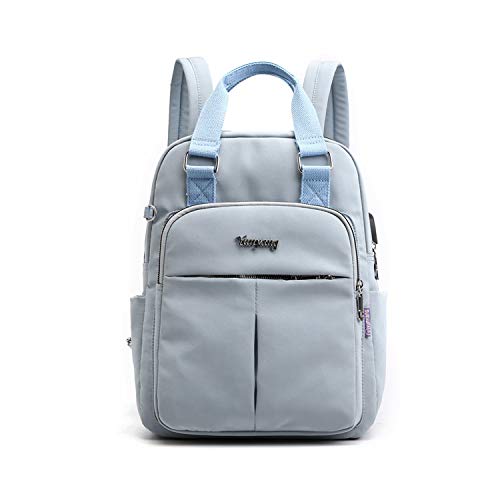 FANDARE Damen Rucksäcke Laptop Handtasche Schulrucksack Schultasche Mädchen Schulranzen mit USB Reise Tagesrucksack Teenager Daypacks für Uni Büro Alltag Freizeit Campus Wandern Dauerhaft Nylon Blau von FANDARE