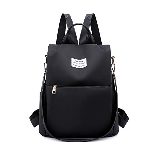 FANDARE Damen Rucksack Mädchen Schultasche Schultertasche Handtasche Anti-Diebstahl Schulrucksack Reise Campus Schulranzen 3 in 1 Rucksäcke Wasserdicht Nylon Schwarz von FANDARE