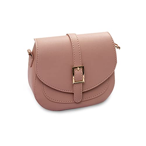 FANDARE Damen Umhängetasche Schultertasche Leder Crossbody Bag Damentasche Schulterriemen Frauen Abendtasche Citytasche Rosa von FANDARE