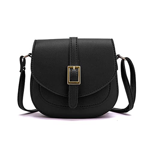 FANDARE Damen Umhängetasche Schultertasche Leder Crossbody Bag Damentasche Schulterriemen Frauen Abendtasche Citytasche Schwarz von FANDARE