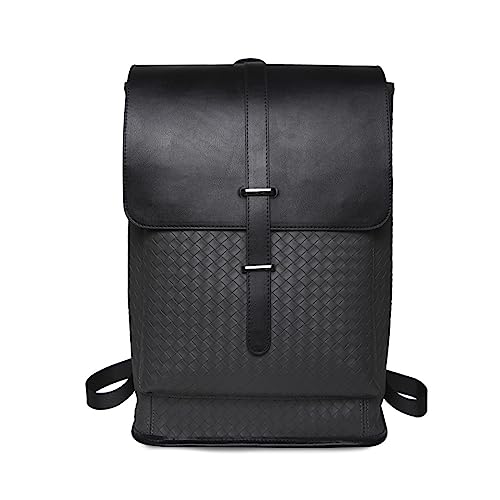 FANDARE Daypacks Herren Damen Schulranzen Rucksack Lässig Schulrucksack PU Leder Schulranzen Hochschule Schultertaschen Laptop Schultertasche für Uni Reisen Freizeit Schule Büro Daypacks Grau von FANDARE