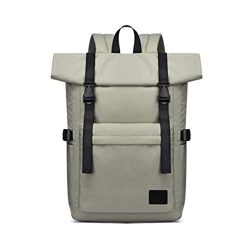 FANDARE Diebstahlsicherung Rucksack für 15.6 Zoll Laptop Roll-Top Backpack Schulrucksack Herren Damen Wasserdicht Rucksäcke zum Business Reise Schulranzen Schultasche Daypacks Aprikose von FANDARE