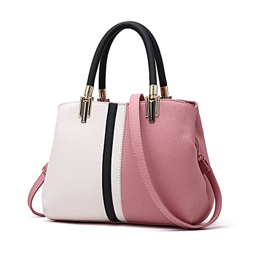 FANDARE Elegante Damen Umhängetaschen Schultertasche Frauen Handtasche PU Leder Wasserdicht für Büro Einkauf Arbeitstasche Reisen Henkeltaschen Crossbody Bag Rosa von FANDARE