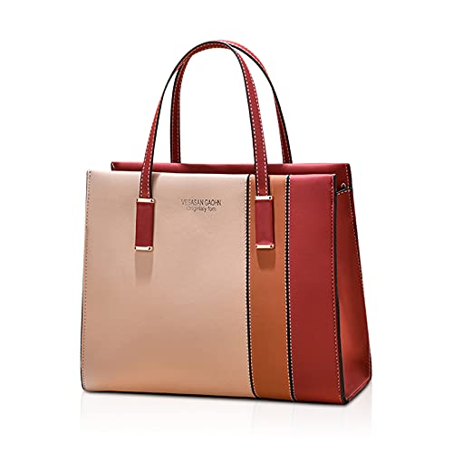 FANDARE Elegante Umhängetaschen Damen Schultertasche Verstellbare Frauen Handtasche PU Leder Wasserdicht Mittelgroß Büro Schule Einkauf Arbeitstasche Reisen Henkeltaschen Rot von FANDARE