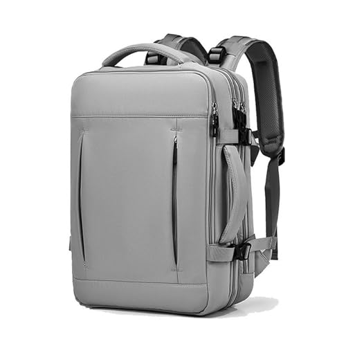 FANDARE Erweiterbarer Laptop-Rucksack Herren Damen Sporttasche Reisetasche Handtasche 24-42L Handgepäck Schulrucksack Flugzeug Geschäft Arbeiten Reisen Weekender Tagesrucksack Daypacks Grau von FANDARE