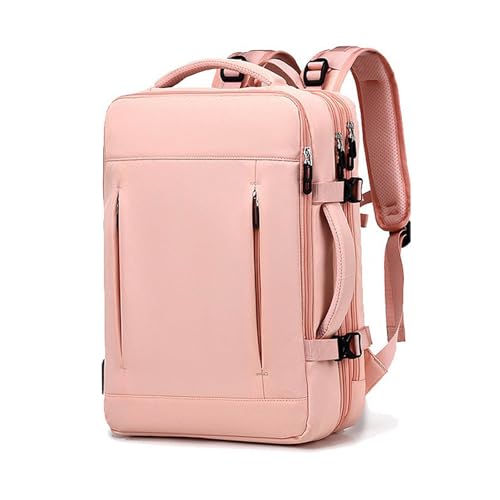 FANDARE Erweiterbarer Laptop-Rucksack Herren Damen Sporttasche Reisetasche Handtasche 24-42L Handgepäck Schulrucksack Flugzeug Geschäft Arbeiten Reisen Weekender Tagesrucksack Daypacks Rosa von FANDARE