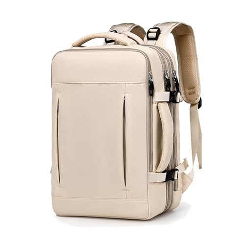 FANDARE Erweiterbarer Laptop-Rucksack Herren Damen Sporttasche Reisetasche Handtasche 24-42L Handgepäck Schulrucksack Flugzeug Geschäft Arbeiten Reisen Weekender Tagesrucksack Daypacks Weiß von FANDARE