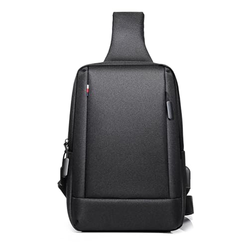 FANDARE Geschäft Brusttasche Herren Schultertasche Damen Sling Bag Umhängetasche Brustbeutel Hängetasche Handgepäck für Reise Arbeiter Freizeit Büro Messenger Bag Crossover Daypacks Polyester Schwarz von FANDARE