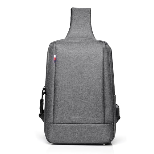FANDARE Geschäft Brusttasche Herren Schultertasche Damen Sling Bag Umhängetasche Brustbeutel Hängetasche Handgepäck für Reise Arbeiter Freizeit Messenger Bag Crossover Daypacks Polyester Dunkelgrau von FANDARE